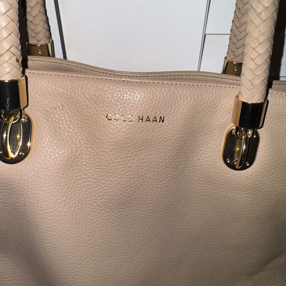 Cole Haan Tan Leather Tote Bag - Picture 2 of 7